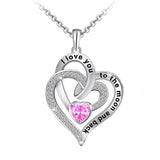 Custom 12 Birthstone Necklace Double Heart Necklace