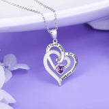 Custom 12 Birthstone Necklace Double Heart Necklace
