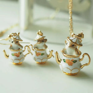 Chipmunks Medieval Noble Tea Set Jewelry Set Party Accessories