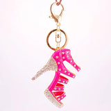 Pink Ladies Oversized High-Heeled Shoes Keychain Handbags Accessories