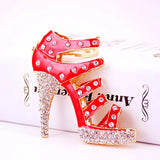 Pink Ladies Oversized High-Heeled Shoes Keychain Handbags Accessories
