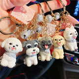 Teddy French Bulldog Pet Dog Keychain for Women Bag Car Pendant