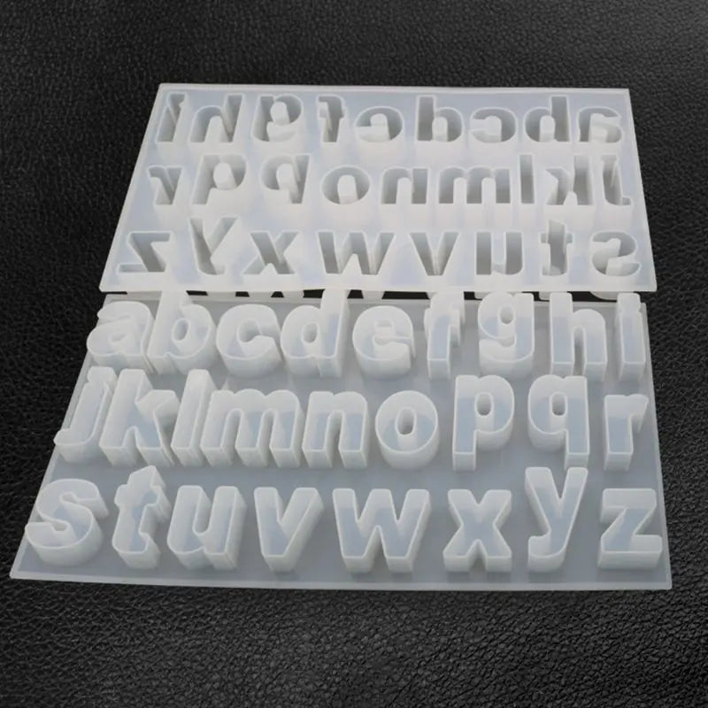 DIY Crystal Epoxy Mold Lowercase Letter Jewelry Making Mould