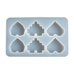Pixel Heart Silicone Mold for DIY Jewelry Pendant, Love Shaped Resin Craft