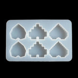 Pixel Heart Silicone Mold for DIY Jewelry Pendant, Love Shaped Resin Craft
