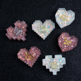 Pixel Heart Silicone Mold for DIY Jewelry Pendant, Love Shaped Resin Craft