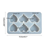 Pixel Heart Silicone Mold for DIY Jewelry Pendant, Love Shaped Resin Craft