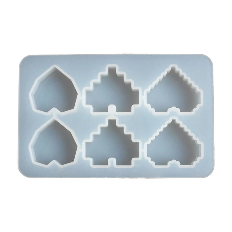 Pixel Heart Silicone Mold for DIY Jewelry Pendant, Love Shaped Resin Craft