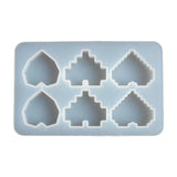 Pixel Heart Silicone Mold for DIY Jewelry Pendant, Love Shaped Resin Craft