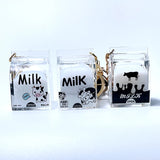 Cow Milk Drinks Acrylic Keychain Liquid Keyrings
