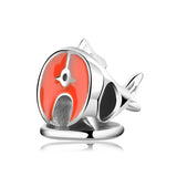 Salmon Beads S925 Silver Bracelet DIY Accessories Pendant