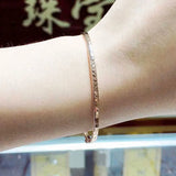Purple Thin Bracelet for Women Plated 14K Rose - Delicate Wedding Jewelry