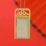 Ancient Craft Hetian Jade Necklace Pendant Chinese Style Jewelry