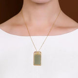 Chinese Style Craft Hetian Jade Necklace Pendant