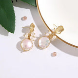 Baroque Pearl Earrings Zircon Drop Earrings Women's Fine Jewelry