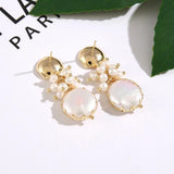 Baroque Pearl Earrings Zircon Drop Earrings Women's Fine Jewelry