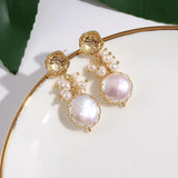 Baroque Pearl Earrings Zircon Drop Earrings Women's Fine Jewelry
