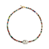 Colorful Stone Beaded Necklace Glass Collar Bohemian Accessory
