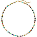 Colorful Stone Beaded Necklace Glass Collar Bohemian Accessory
