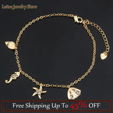 European Rainbow Zircon Retro Shell Star Bracelet Women's Party Birthday Gift