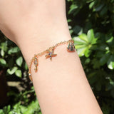 European Rainbow Zircon Retro Shell Star Bracelet Women's Party Birthday Gift