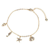 European Rainbow Zircon Retro Shell Star Bracelet Women's Party Birthday Gift