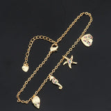 European Rainbow Zircon Retro Shell Star Bracelet Women's Party Birthday Gift