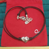Electroplating 925 Silver Rope Heart Necklace Jewelry