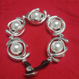 Unique Electroplating 925 Silver Pearls Bracelet Gift