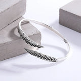 Feather Opening Bangle for Men Punk Rock Bracelet