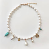 Bohemian Freshwater Pearl Necklace Small Pendant Women Statement Jewelry