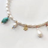 Bohemian Freshwater Pearl Necklace Small Pendant Women Statement Jewelry
