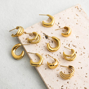 Stainless Steel Punk Cuff Earrings