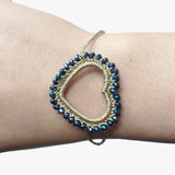 Heart-shaped Crystal Beads Bracelet Geometric Chain Jewelry