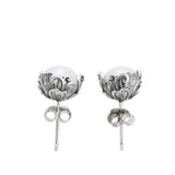 Natural Topaz Square Stud Earrings Chinese Silver Jewelry