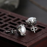 Natural Topaz Square Stud Earrings Chinese Silver Jewelry