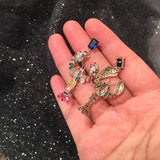 Colorful Zircon Lobster Drop Earrings for Women