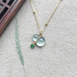 Natural Chalcedony Gourd Necklace Chinese Retro Translucent Pendant Silver Jewel