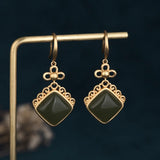 Hotan Jade Earrings for Women Vintage Jewelry