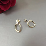 Irregular 925 Silver 14k Pin Stud Earrings Holiday Jewelry Gift