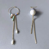 Long Chain Tassel Earrings Pearl Crystal Beads Women Aretes