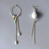 Long Chain Tassel Earrings Pearl Crystal Beads Women Aretes