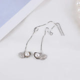 925 Silver Shell & Pearl Women Dangle Earrings