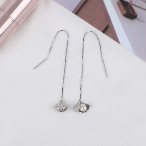 925 Silver Shell & Pearl Women Dangle Earrings