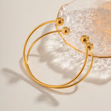 Stainless Steel Double Layer Ball Cuff Bracelet for Women