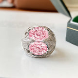 Zircon Stone Open Ring Silver Rings for Women Cubic Zirconia Wedding Jewelry