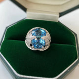 Zircon Stone Open Ring Silver Rings for Women Cubic Zirconia Wedding Jewelry