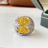 Zircon Stone Open Ring Silver Rings for Women Cubic Zirconia Wedding Jewelry