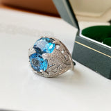Zircon Stone Open Ring Silver Rings for Women Cubic Zirconia Wedding Jewelry