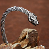 Double Snake Head Bracelet Stainless Steel Bangle